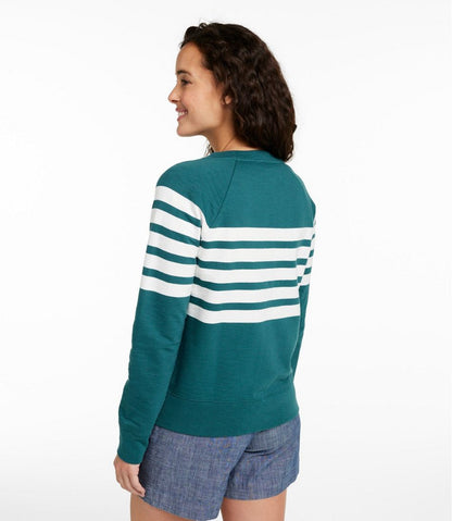 Women's Peaks Island Crewneck, Stripe L.L.Bean Premium