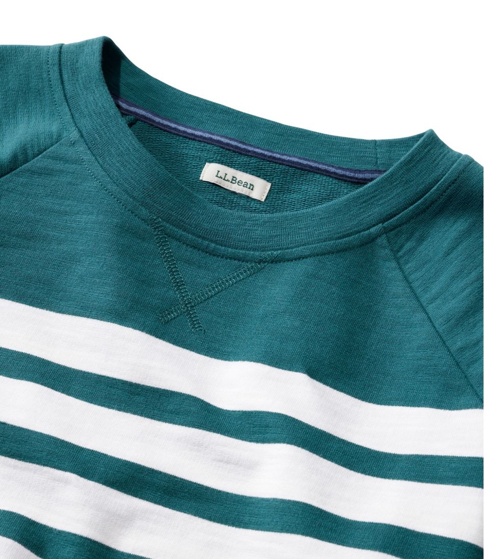 Women's Peaks Island Crewneck, Stripe L.L.Bean Premium