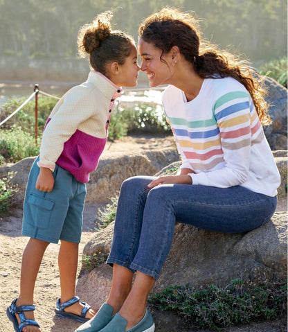 Women's Peaks Island Crewneck, Stripe L.L.Bean Premium
