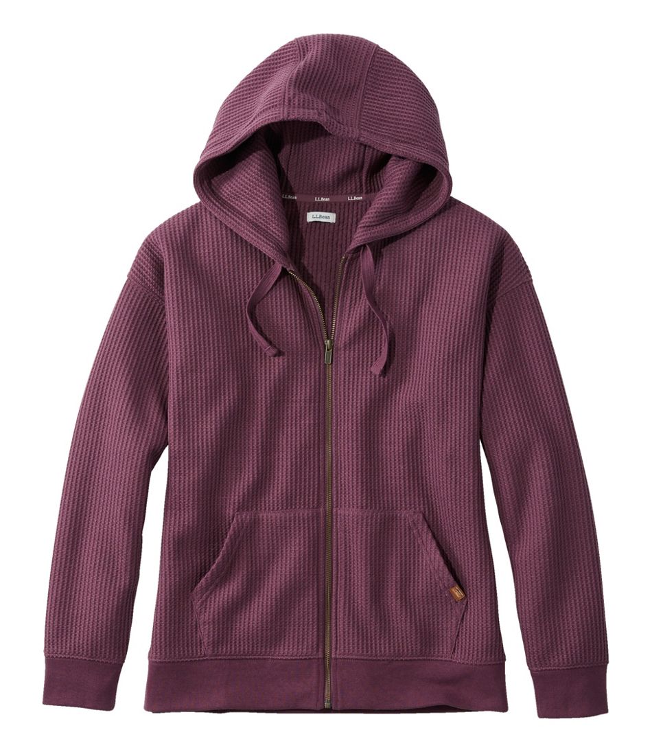 Women's Birchwood Brushed Waffle Full-Zip Hoodie L.L.Bean New