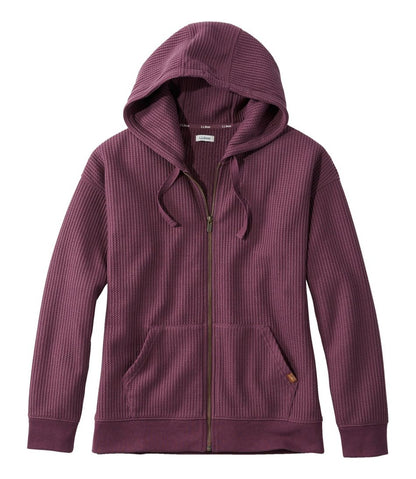 Women's Birchwood Brushed Waffle Full-Zip Hoodie L.L.Bean New