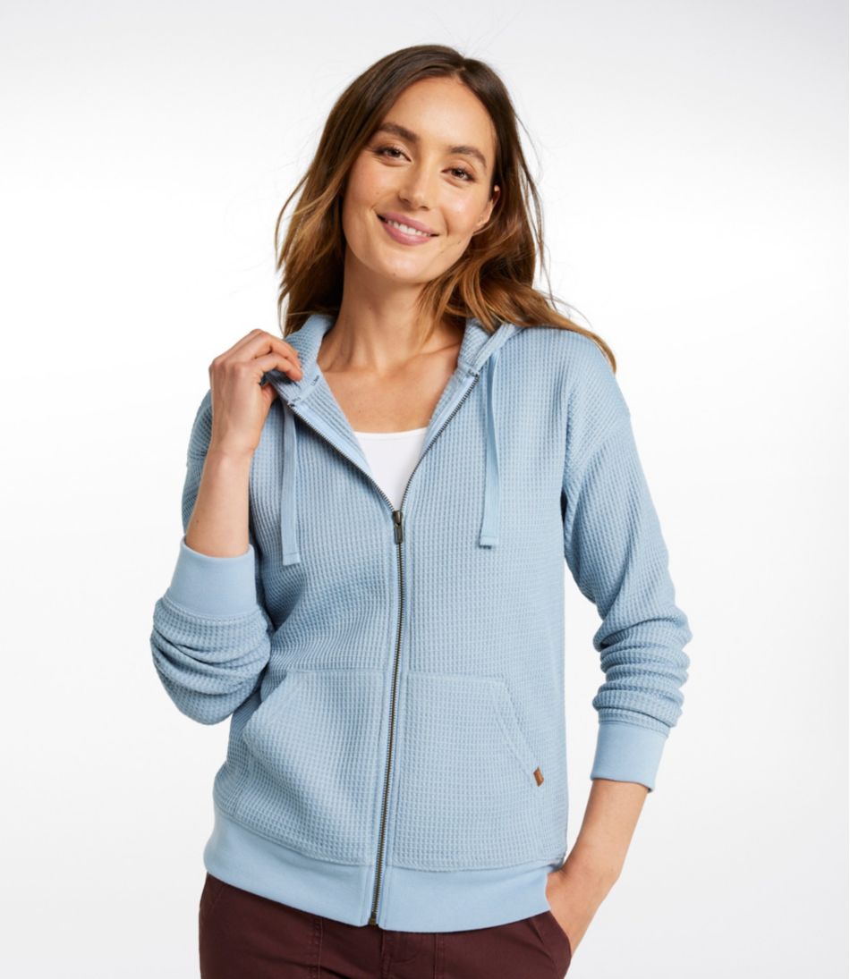 Women's Birchwood Brushed Waffle Full-Zip Hoodie L.L.Bean New