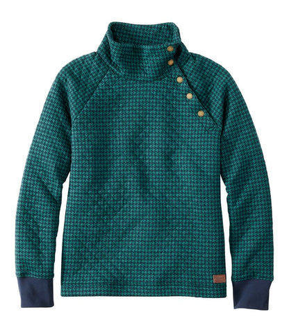 Women's Quilted Sweatshirt, Snapneck Pullover Print L.L.Bean Trending