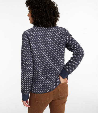 Women's Quilted Sweatshirt, Snapneck Pullover Print L.L.Bean Trending