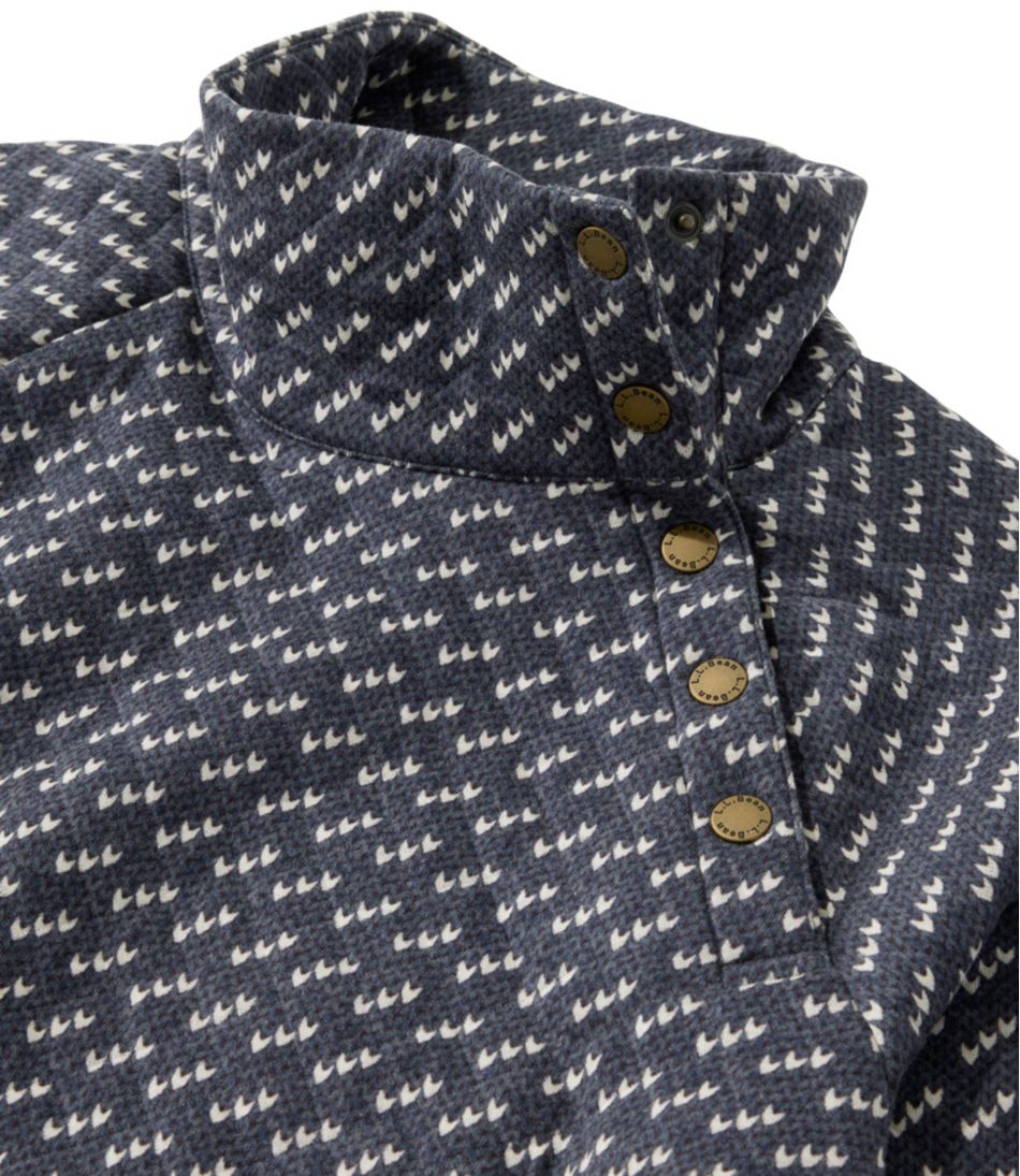 Women's Quilted Sweatshirt, Snapneck Pullover Print L.L.Bean Trending