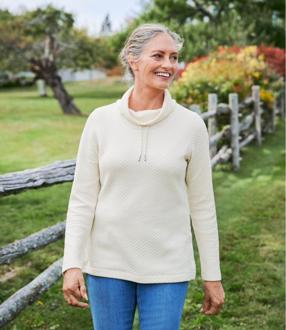 Women's SoftLight Quilted Top, Funnelneck Pullover L.L.Bean Classic