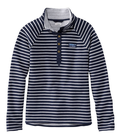 Women's Lakewashed Double-Knit Quarter-Snap, Stripe L.L.Bean Essential