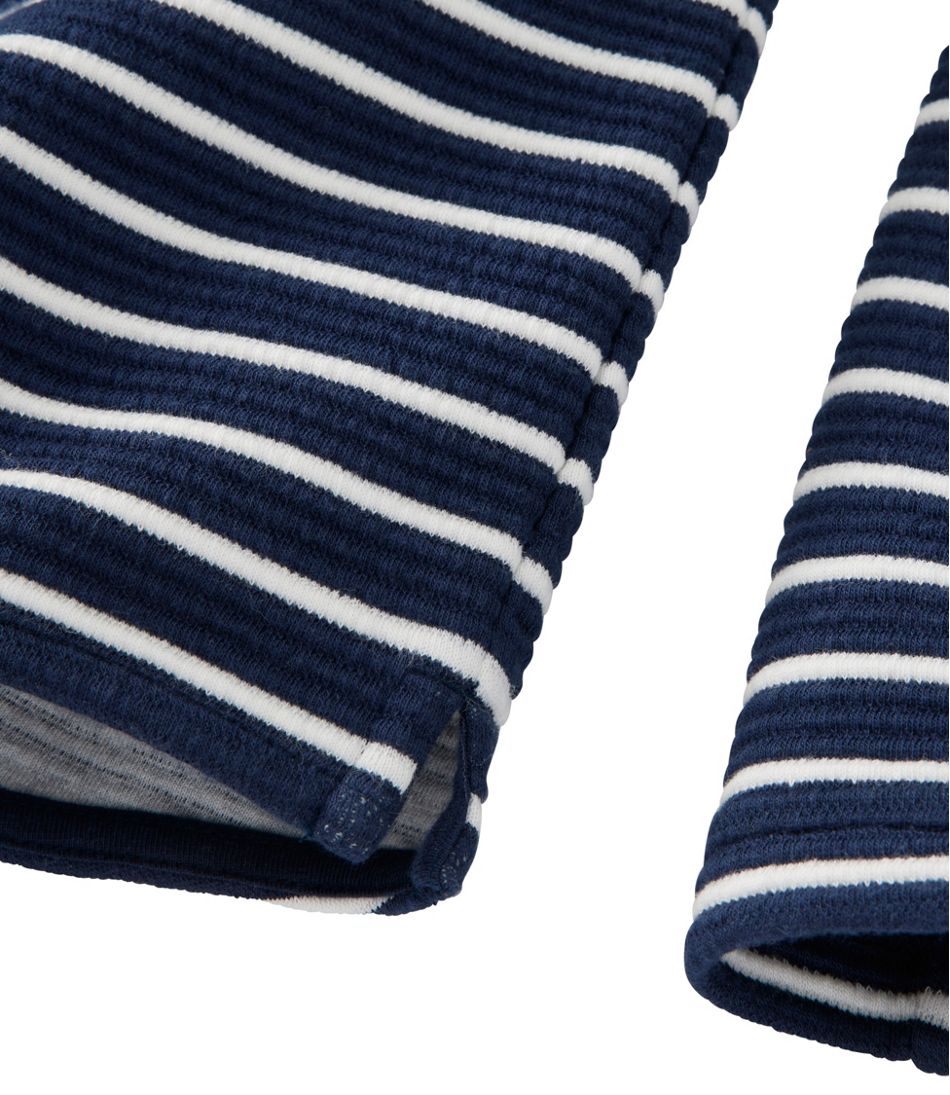 Women's Lakewashed Double-Knit Quarter-Snap, Stripe L.L.Bean Essential