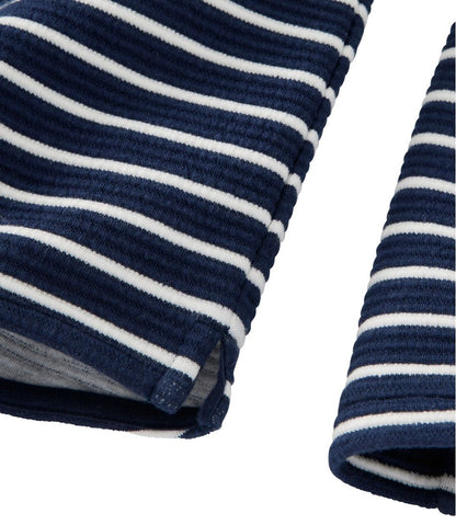 Women's Lakewashed Double-Knit Quarter-Snap, Stripe L.L.Bean Essential