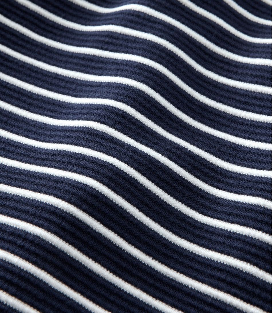 Women's Lakewashed Double-Knit Quarter-Snap, Stripe L.L.Bean Essential