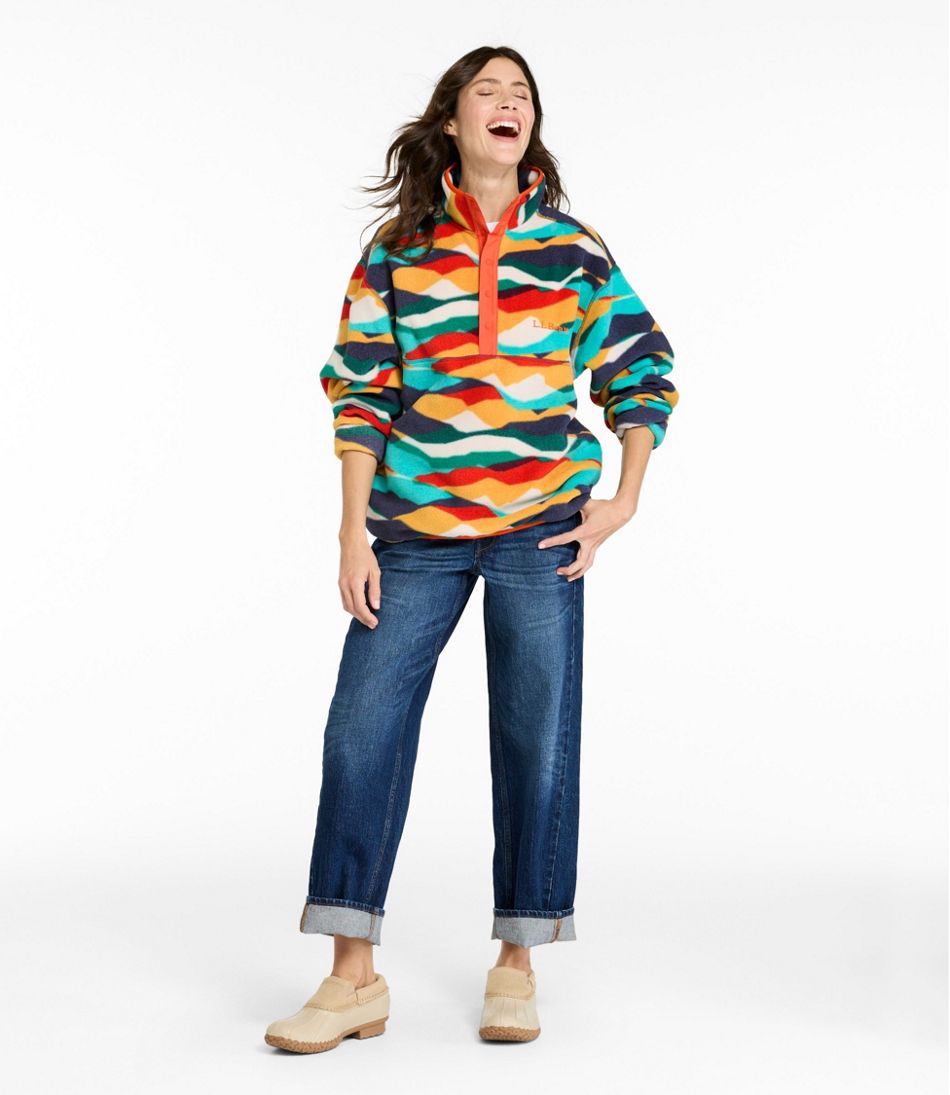 Adults' Bean's Classic Fleece Pullover, Print L.L.Bean Recommended