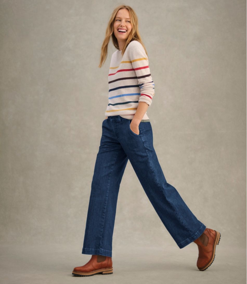 Women's True Shape Jeans, High-Rise Wide-Leg Trouser L.L.Bean Everyday