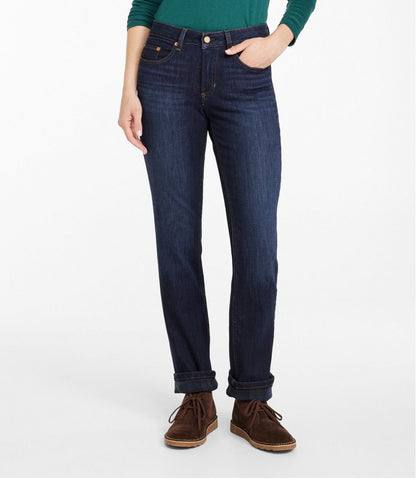 Women's BeanFlex® Jeans, Mid-Rise Straight-Leg Lined L.L.Bean Value