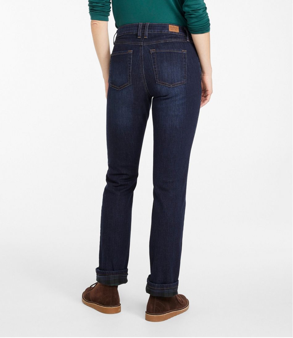 Women's BeanFlex® Jeans, Mid-Rise Straight-Leg Lined L.L.Bean Value