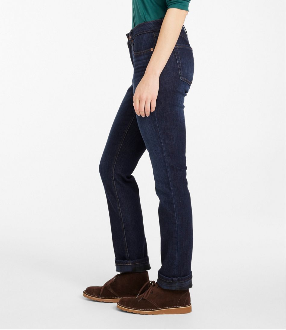 Women's BeanFlex® Jeans, Mid-Rise Straight-Leg Lined L.L.Bean Value