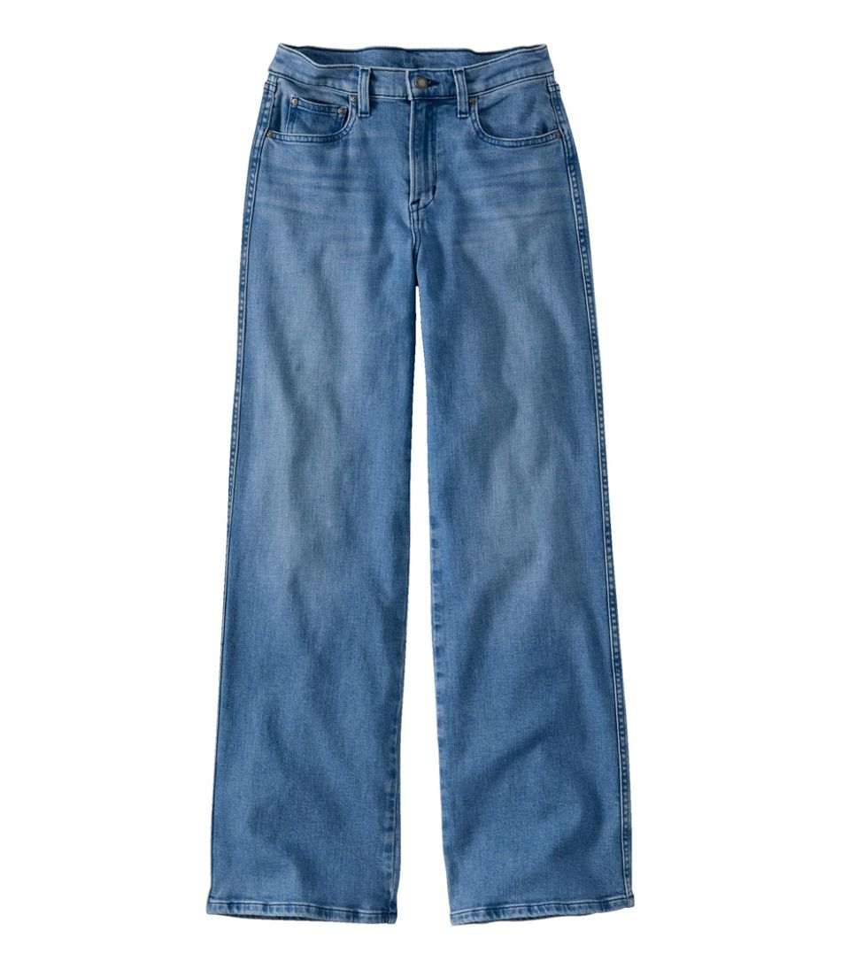 Women's L.L.Bean Everyday Stretch Jeans, High-Rise Relaxed Wide-Leg L.L.Bean Premium