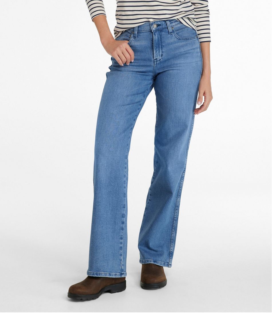 Women's L.L.Bean Everyday Stretch Jeans, High-Rise Relaxed Wide-Leg L.L.Bean Premium