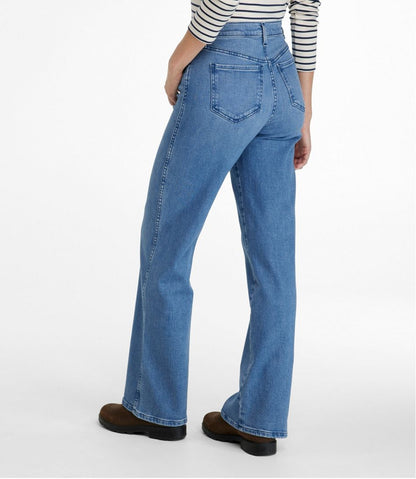 Women's L.L.Bean Everyday Stretch Jeans, High-Rise Relaxed Wide-Leg L.L.Bean Premium