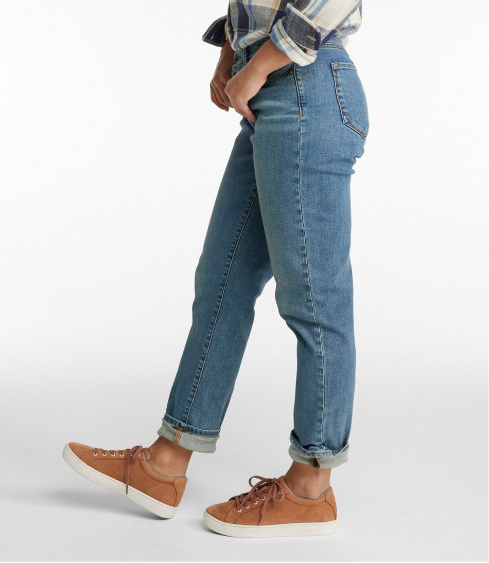 Women's Signature Organic Denim Boyfriend Jeans, Low-Rise Straight-Leg L.L.Bean Best Seller