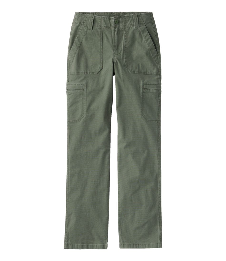 Women's 207 Vintage Cotton Canvas Pants, Mid-Rise Straight-Leg Cargo L.L.Bean Premium
