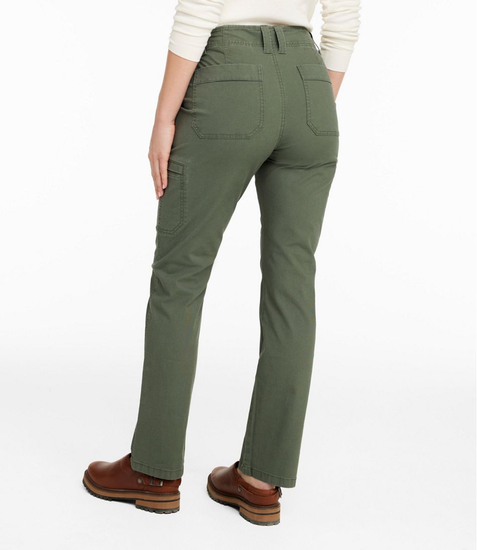 Women's 207 Vintage Cotton Canvas Pants, Mid-Rise Straight-Leg Cargo L.L.Bean Premium