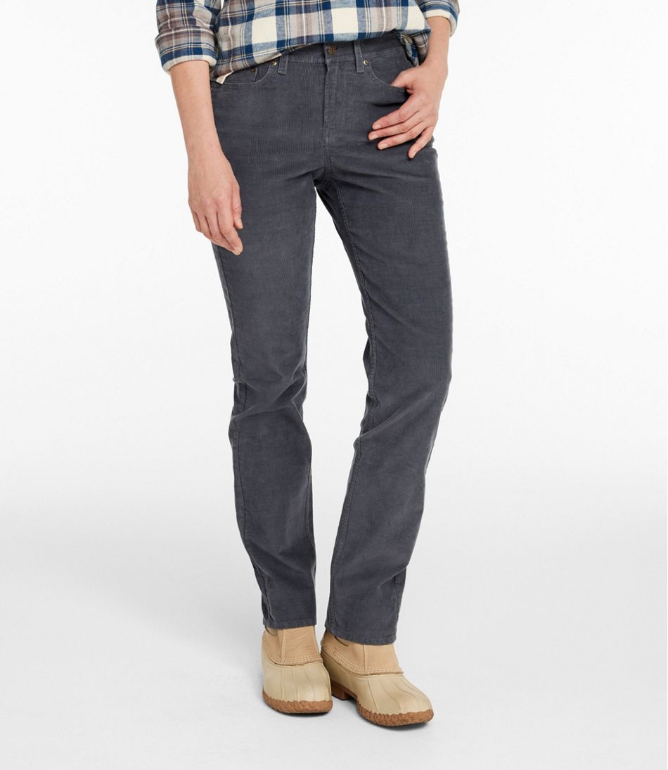 Women's BeanFlex Five-Pocket Corduroy Pants, Mid-Rise Straight-Leg L.L.Bean Featured