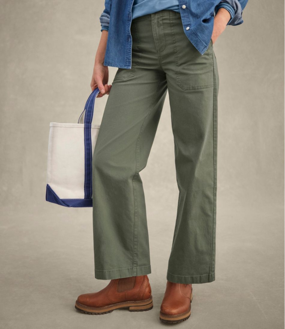 Women's 207 Vintage Cotton Canvas Pants, High-Rise Wide-Leg L.L.Bean Best Seller