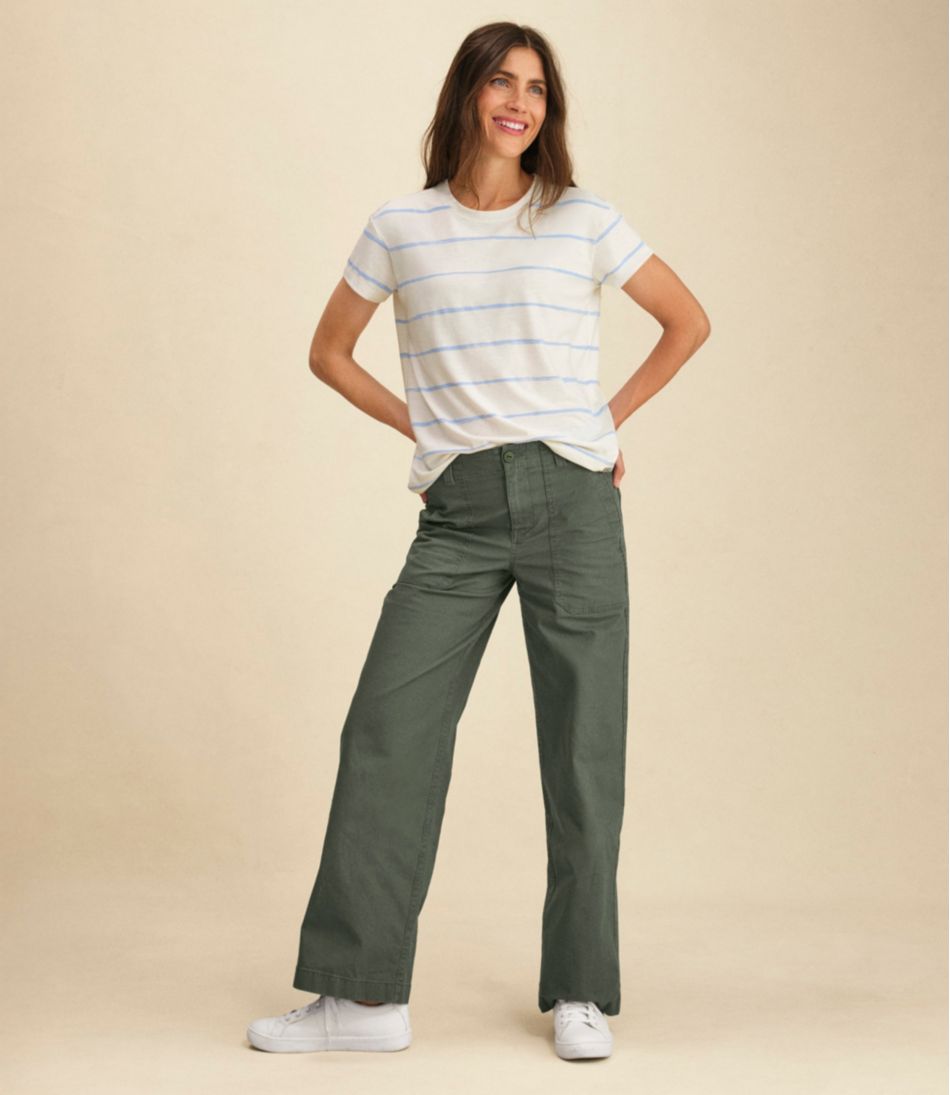 Women's 207 Vintage Cotton Canvas Pants, High-Rise Wide-Leg L.L.Bean Best Seller