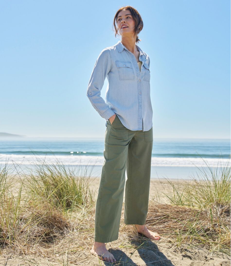 Women's 207 Vintage Cotton Canvas Pants, High-Rise Wide-Leg L.L.Bean Best Seller