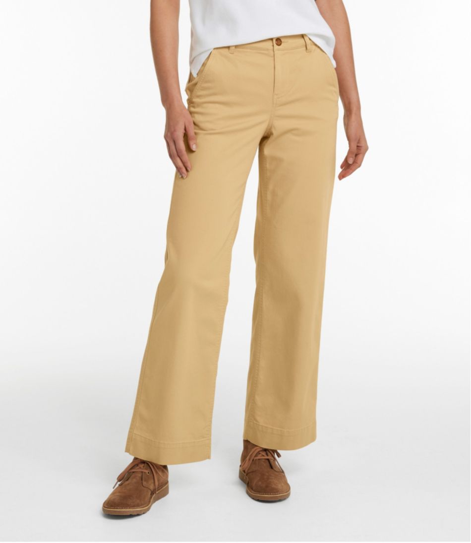 Women's Comfort Stretch Pants, Mid-Rise Wide-Leg Chino L.L.Bean Value