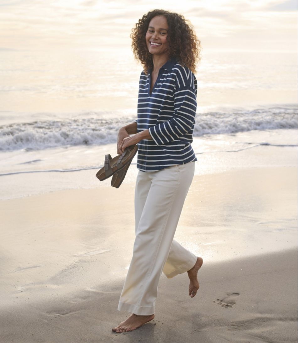 Women's Comfort Stretch Pants, Mid-Rise Wide-Leg Chino L.L.Bean Value