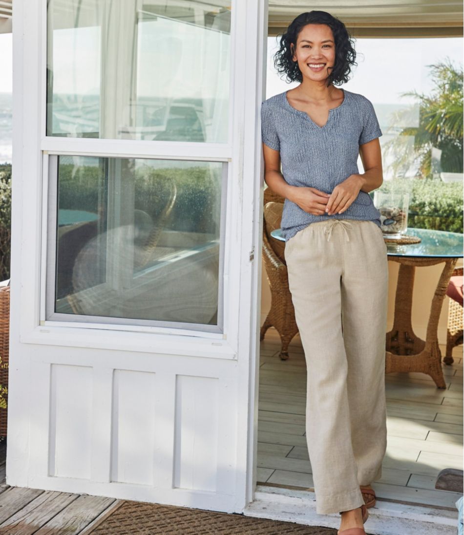 Women's Premium Washable Linen Pull-On Pants L.L.Bean Featured