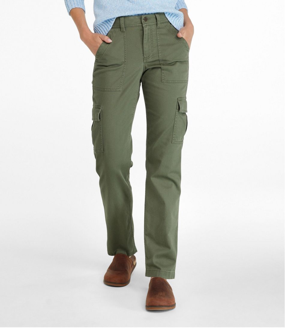 Women's Comfort Stretch Pants, Mid-Rise Straight-Leg Cargo L.L.Bean Recommended