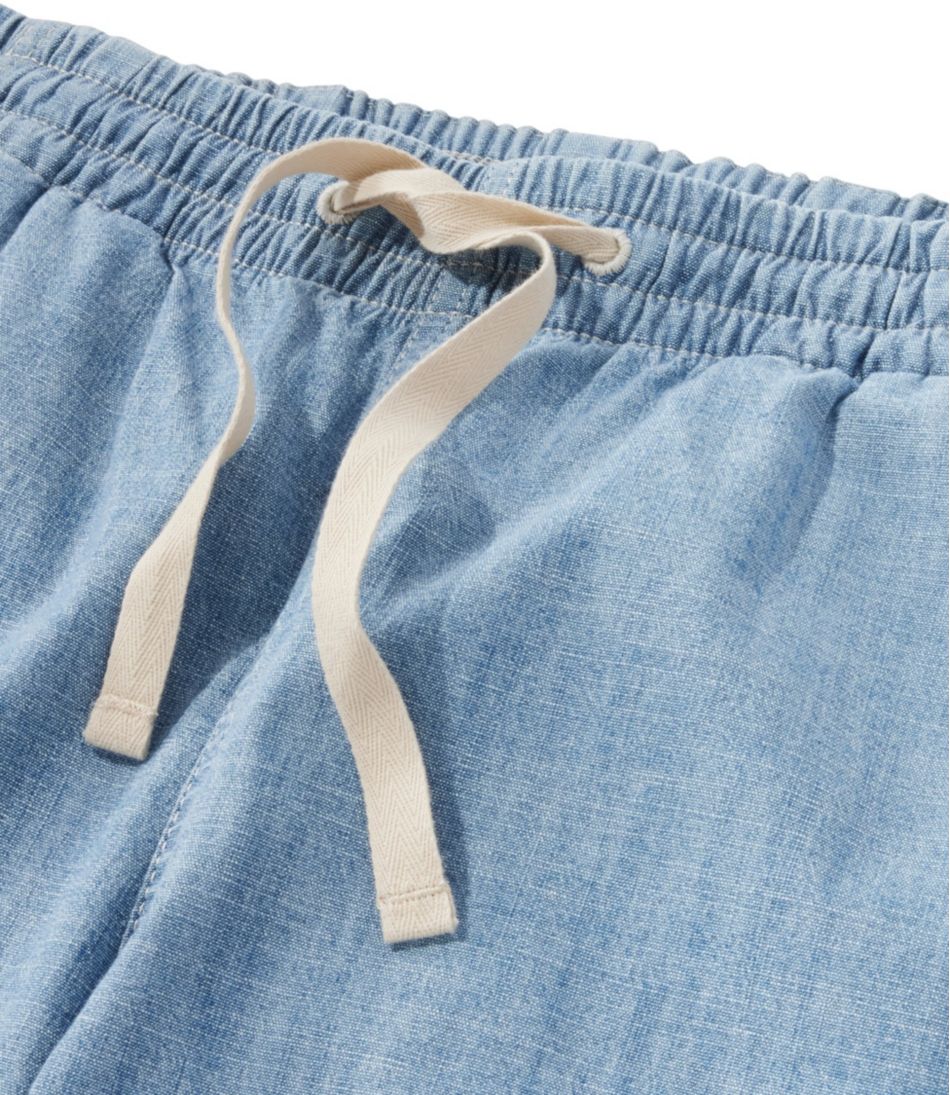Women's Lakewashed Pull-On Chinos, Mid-Rise Wide-Leg Chambray L.L.Bean Classic