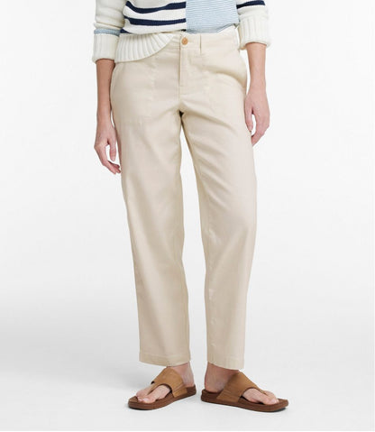 Women's Comfort Stretch Cotton/Linen Pants, High-Rise Ankle L.L.Bean Featured