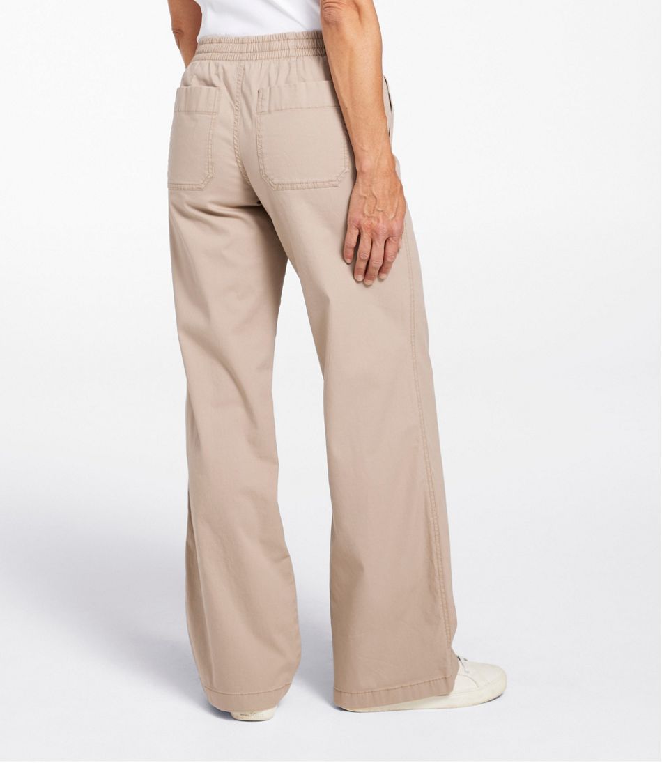 Lakewashed Pull-on Chinos, Mid-Rise Wide-Leg L.L.Bean Popular