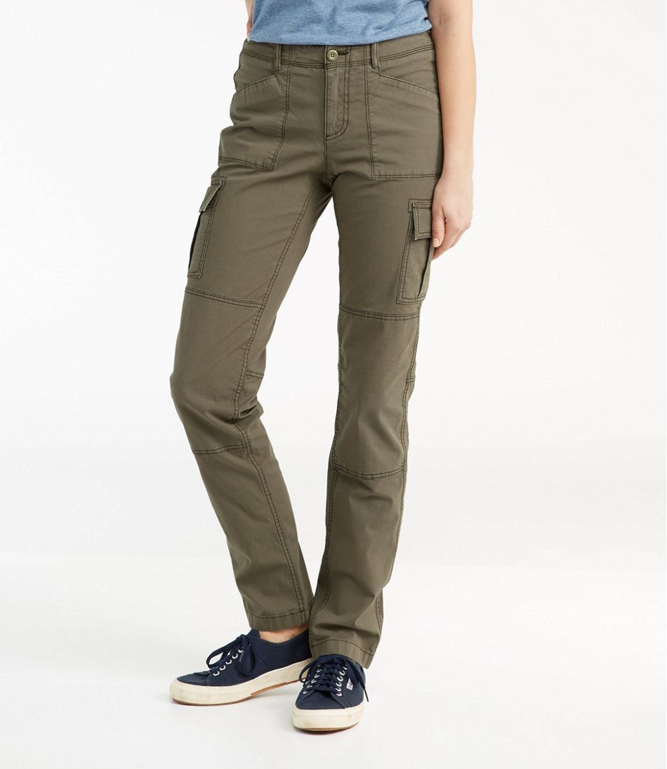Women's Stretch Canvas Cargo Pants, Mid-Rise Straight-Leg L.L.Bean Essential