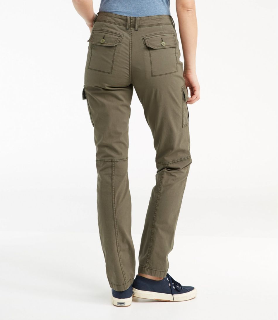 Women's Stretch Canvas Cargo Pants, Mid-Rise Straight-Leg L.L.Bean Essential