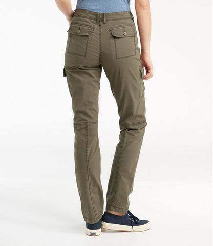 Women's Stretch Canvas Cargo Pants, Mid-Rise Straight-Leg L.L.Bean Essential