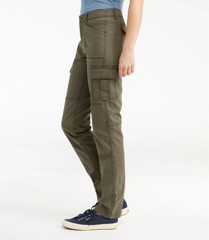Women's Stretch Canvas Cargo Pants, Mid-Rise Straight-Leg L.L.Bean Essential