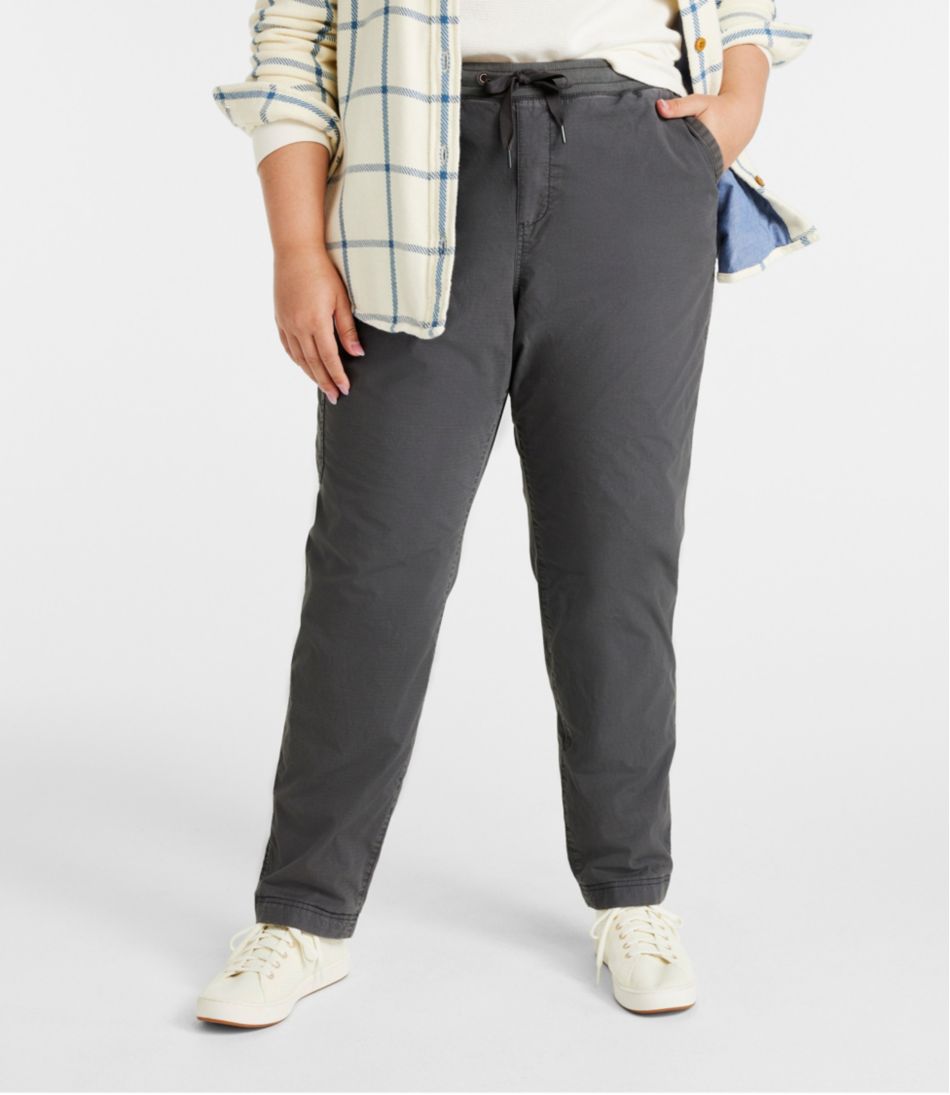 Women's Stretch Ripstop Pull-On Pants, Slim-Leg Fleece-Lined L.L.Bean Trending