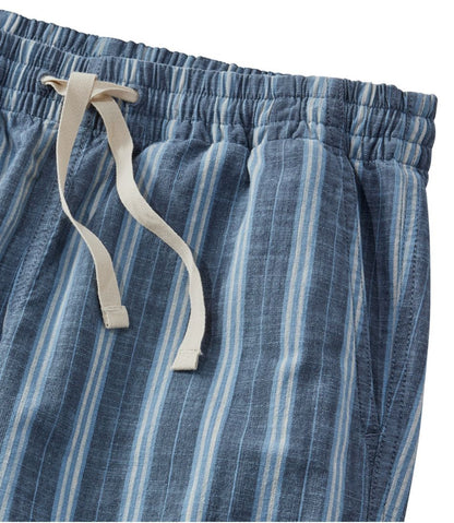 Women's Lakewashed Pull-On Chinos, Mid-Rise Wide-Leg Stripe Chambray L.L.Bean Recommended