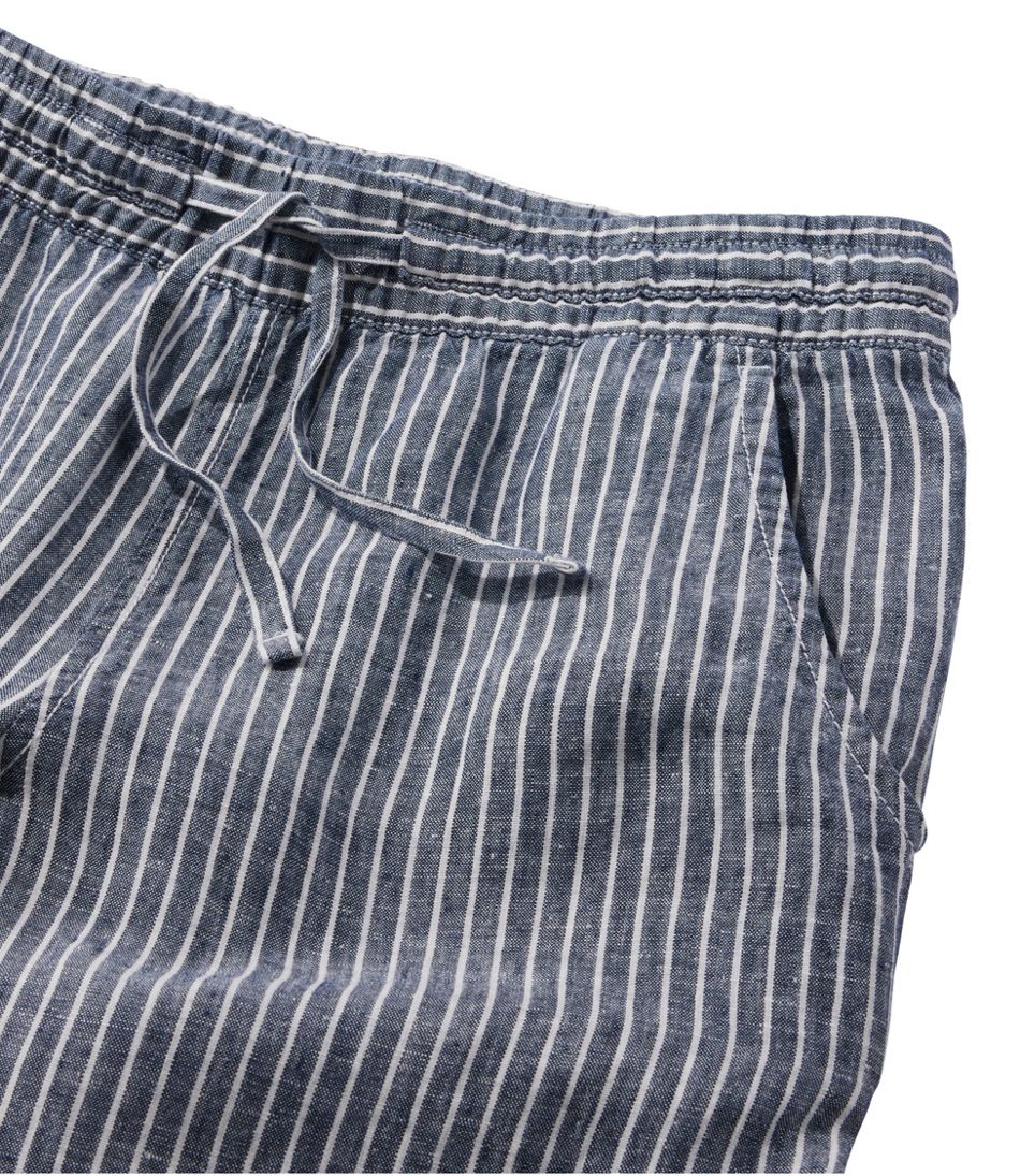 Women's Premium Washable Linen Pull-On Pants, Stripe L.L.Bean New