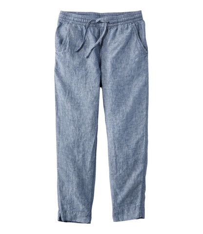 Women's Premium Linen Pull-On Ankle Pants, Mid-Rise Tapered-Leg L.L.Bean Recommended