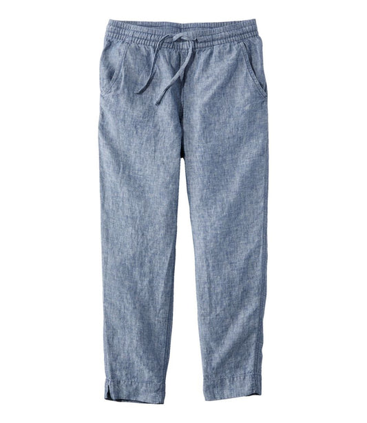 Women's Premium Linen Pull-On Ankle Pants, Mid-Rise Tapered-Leg L.L.Bean Recommended