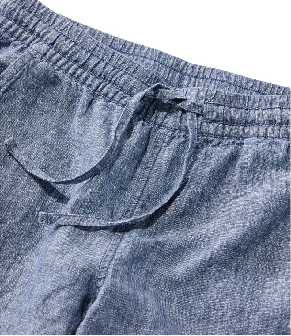 Women's Premium Linen Pull-On Ankle Pants, Mid-Rise Tapered-Leg L.L.Bean Recommended