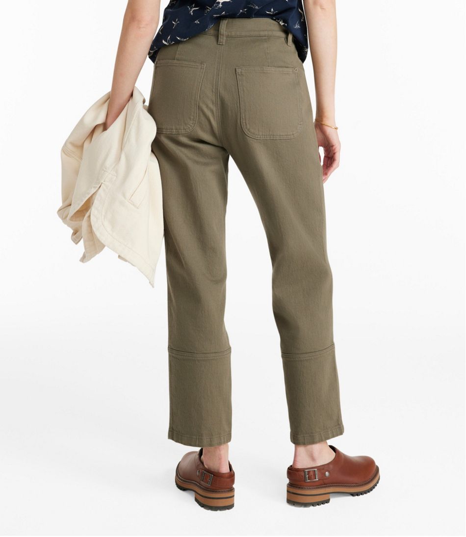 Women's Signature Washed Cotton Barrel Pants, High-Rise Tapered Leg L.L.Bean Everyday