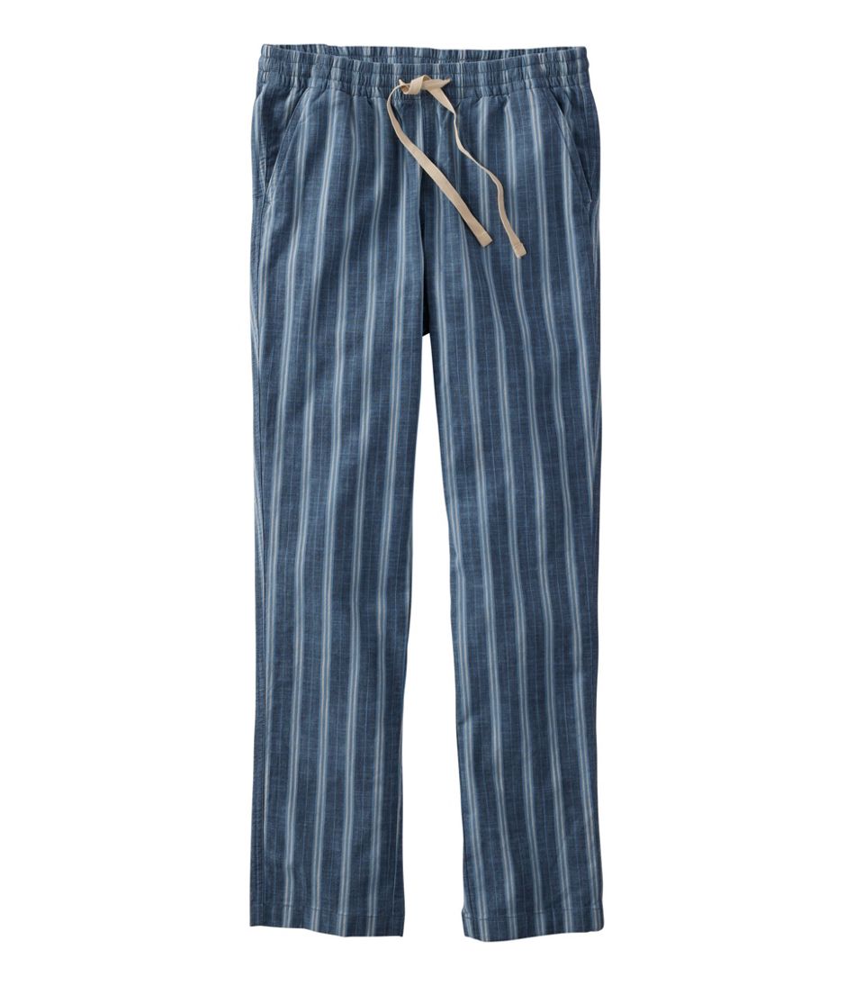 Women's Lakewashed Pull-On Chinos, Mid-Rise Tapered-Leg Chambray Ankle Pants L.L.Bean New