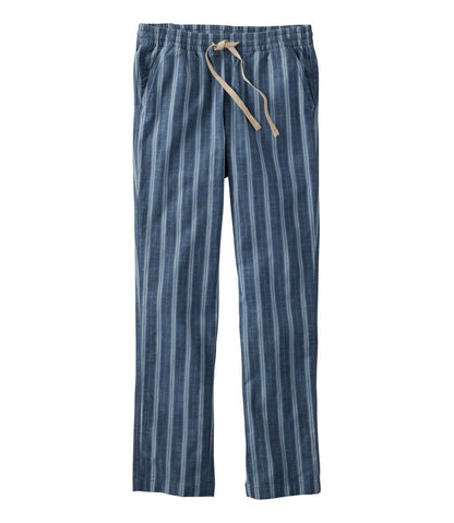 Women's Lakewashed Pull-On Chinos, Mid-Rise Tapered-Leg Chambray Ankle Pants L.L.Bean New