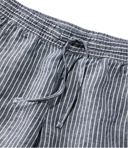Women's Premium Linen Pull-On Ankle Pants, Mid-Rise Tapered-Leg Stripe L.L.Bean Featured